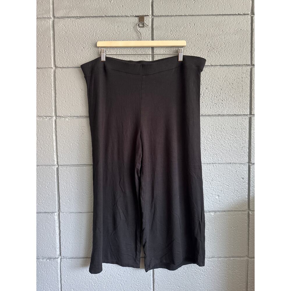 Flax in Motion Wide Leg Cropped Pants size L in Black